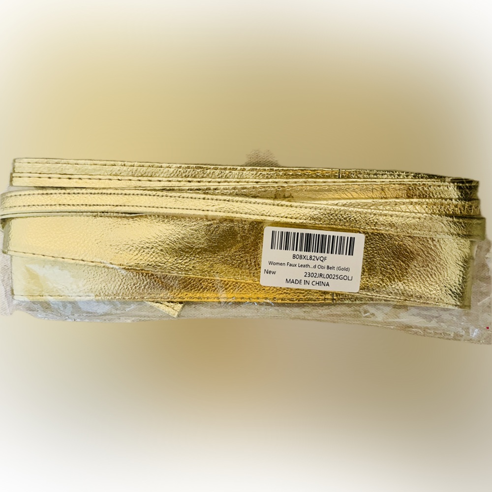 Gold Women's Faux Leather Belt